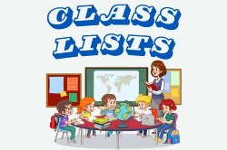 teacher instructing children in a classroom - cartoon figures